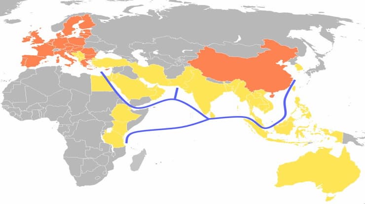 bir kuşak bir yol,yeni ipek yolu deniz yolu koridoru, deniz yolu güzergahı