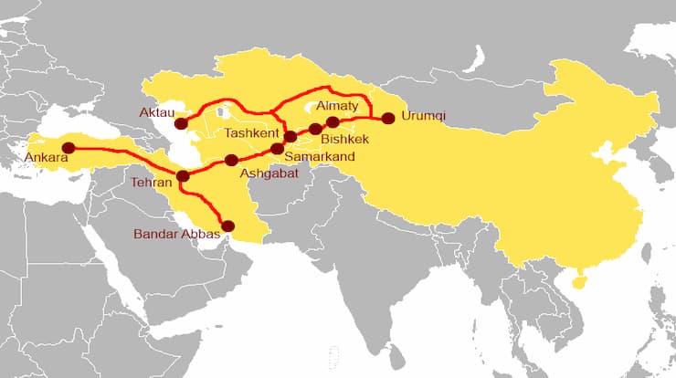 yeni ipek yolu çin-orta asya- batı asya ekonomik koridoru