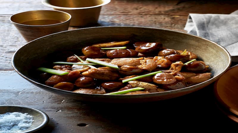 çin usulü tavuk kestaneli tavuk